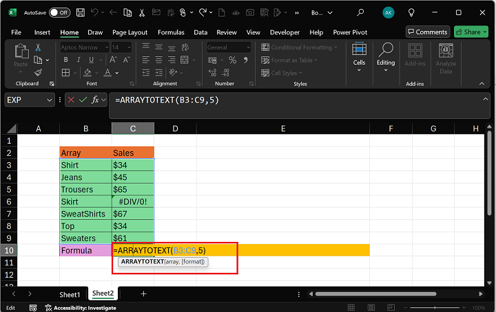 Excel ARRAYTOTEXT 函数 6