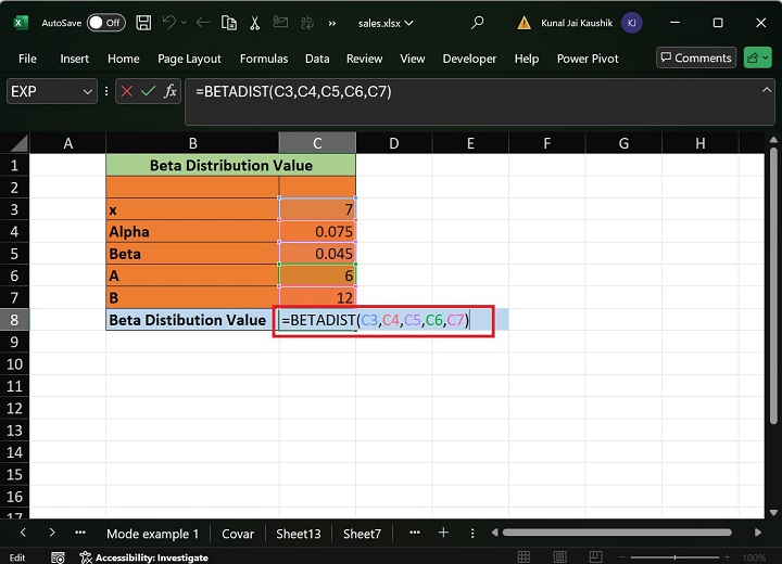 Excel BETADIST 函数 1