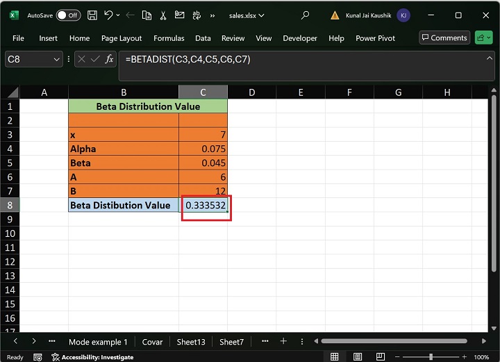 Excel BETADIST 函数 2