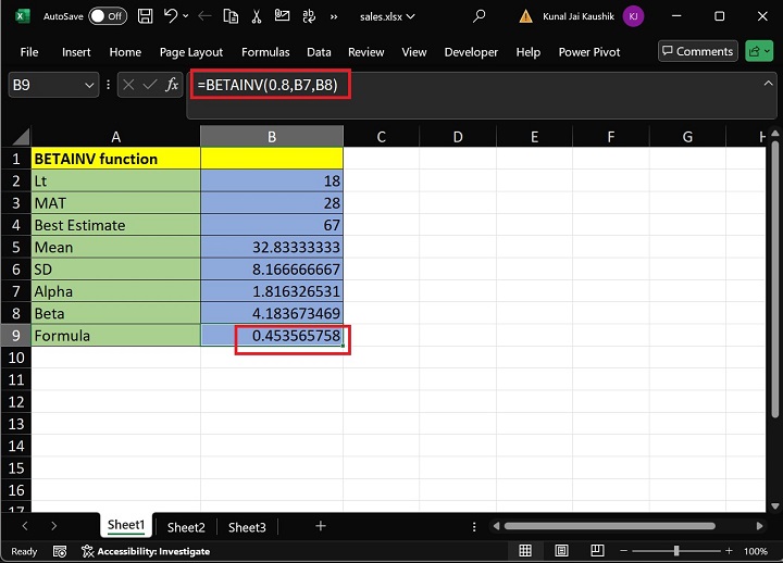Excel BETAINV 函数 10