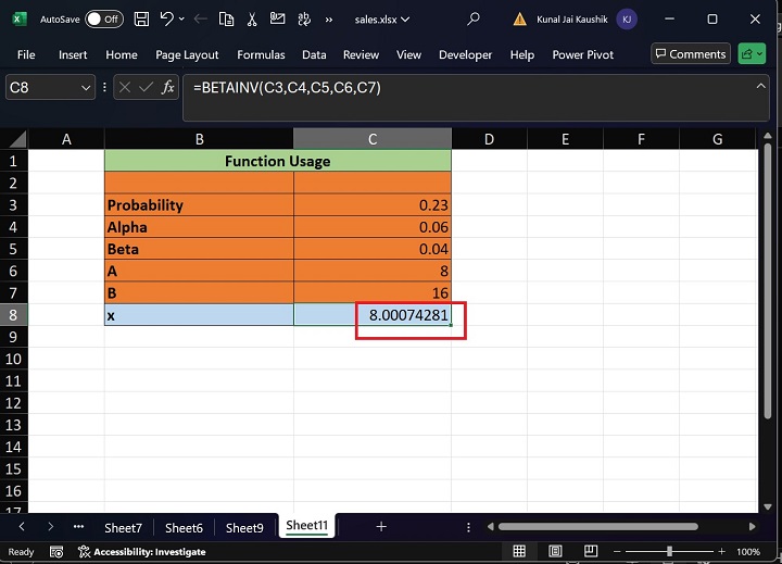 Excel BETAINV 函数 2