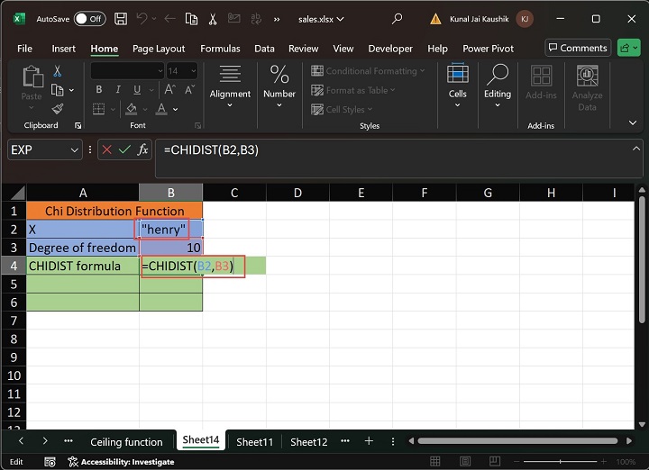 Excel CHIDIST 函数 5