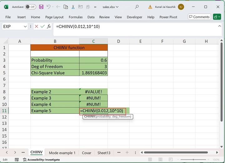 Excel CHIINV 函数 9
