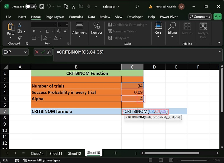 Excel CRITBINOM 函数 11