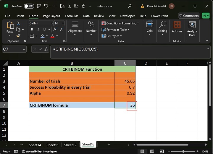 Excel CRITBINOM 函数 4