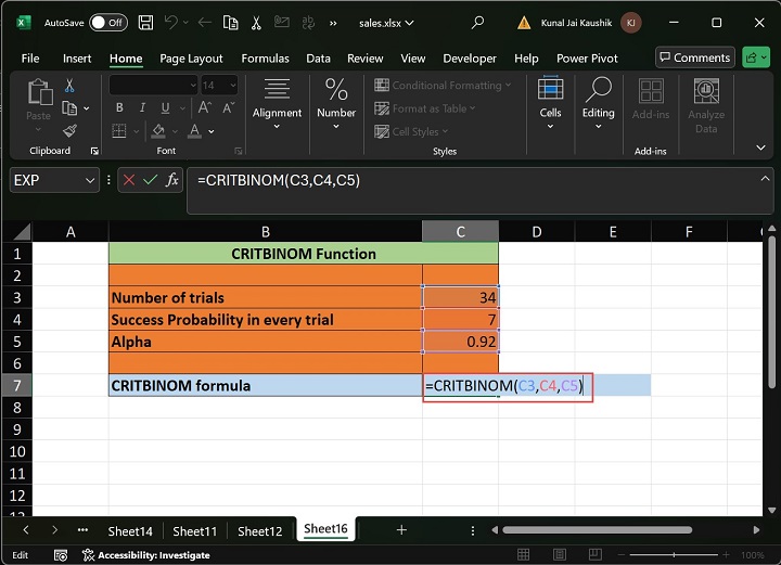 Excel CRITBINOM 函数 9