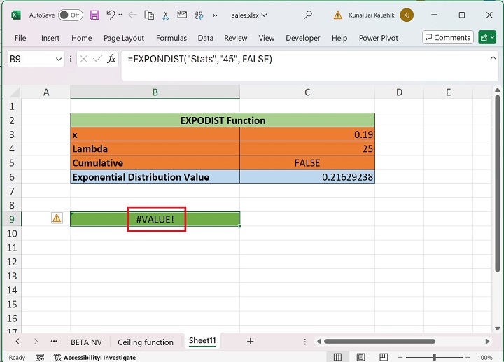 Excel EXPONDIST 函数 5
