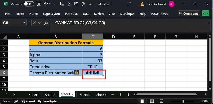 Excel GAMMADIST 函数 15