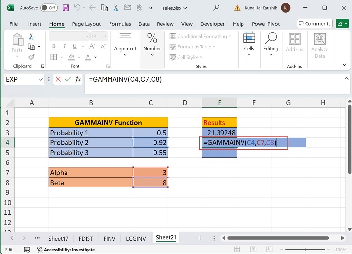 Excel Gammainv 函数 3
