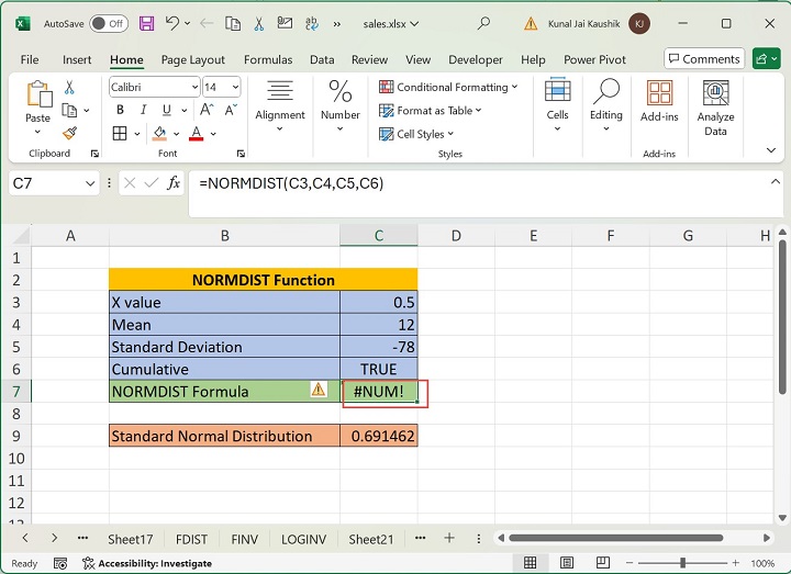 Excel NORMDIST 函数 10