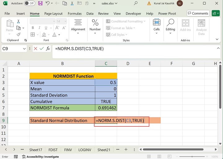 Excel NORMDIST 函数 7