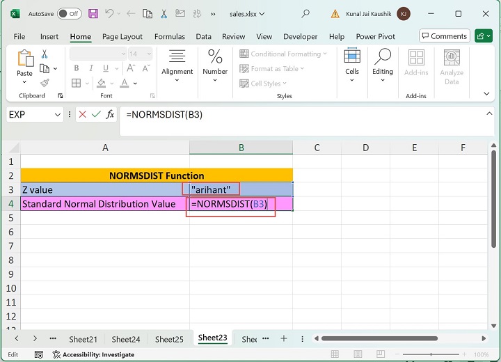 Excel NORMSDIST 函数 3