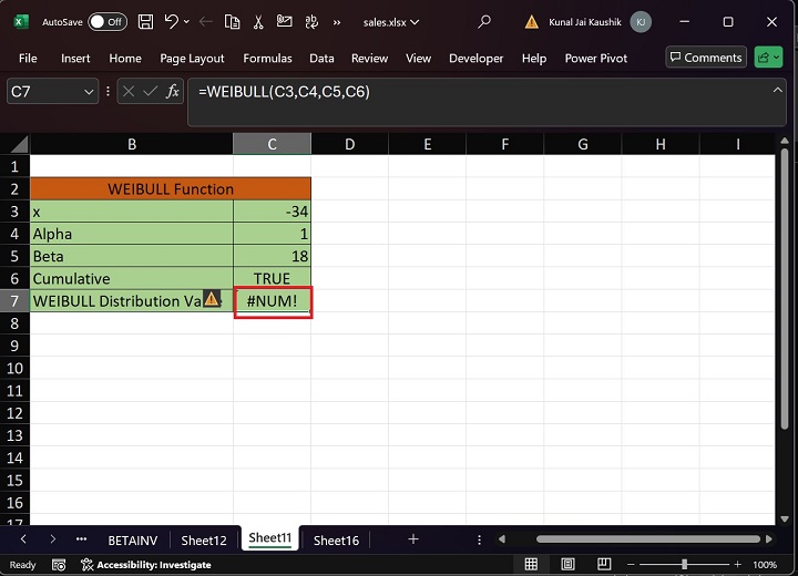 Excel WEIBULL 函数 7