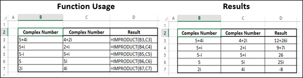IMPRODUCT 函数