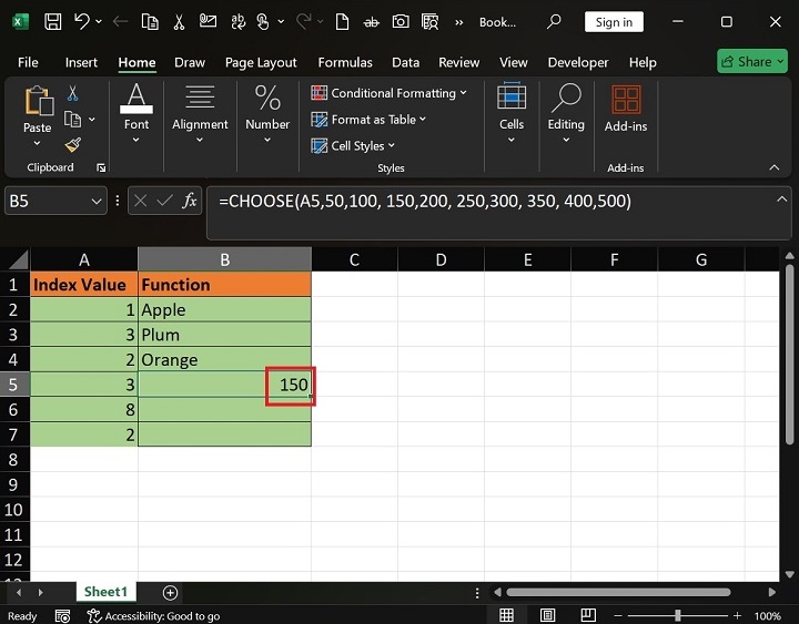 Excel5 中的 CHOOSE 函数有什么作用