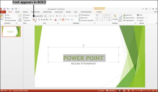 Powerpoint 粗体文本 