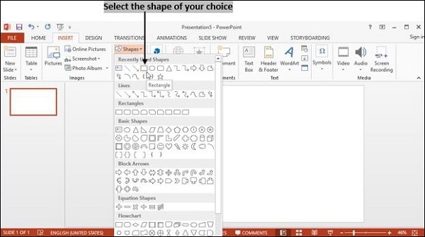 Powerpoint 选择形状
