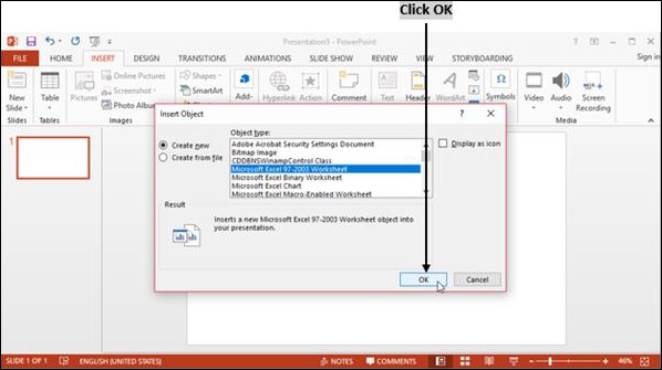 Powerpoint 单击确定