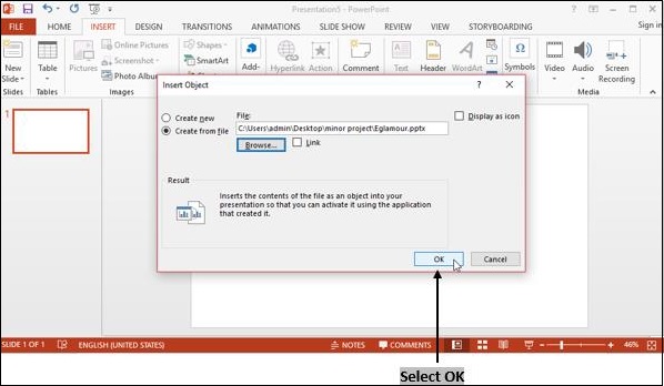 Powerpoint 选择确定