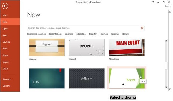 Powerpoint 选择主题