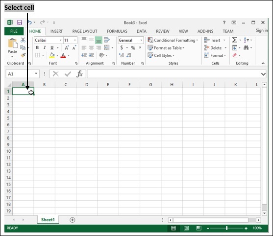 选择 Excel 工作表单元格