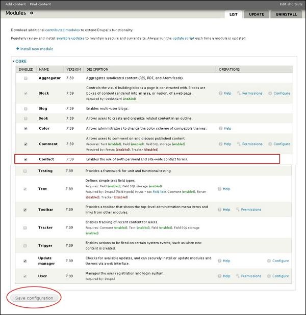 Drupal 联系人模块