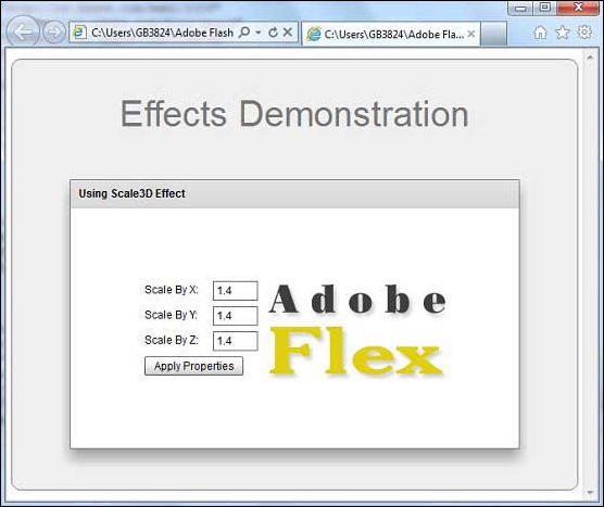 Flex Scale3D 效果