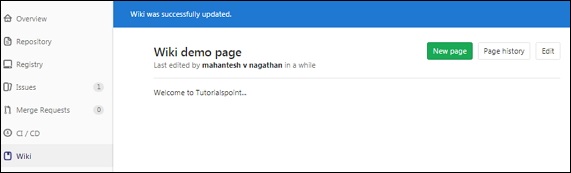 GitLab Wiki 维基页面