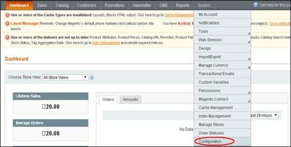 Magento 设置签出选项