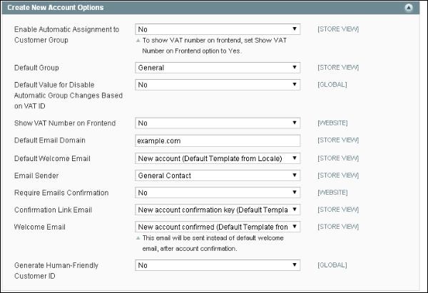 Magento 设置客户