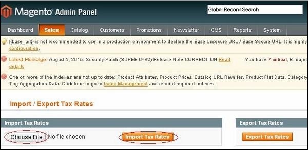 Magento 设置税