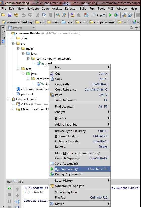 IntelliJ IDEA 中的 Maven 项目。