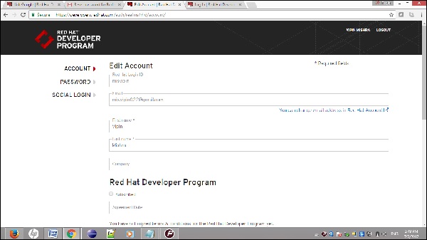 RedHat 帐户设置步骤 3-2