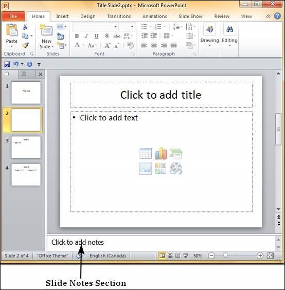 Microsoft PowerPoint 2010 添加幻灯片注释
