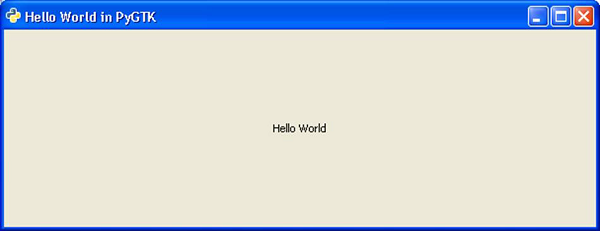 Hello World PyGTK