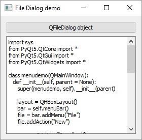 QFileDialog 小部件