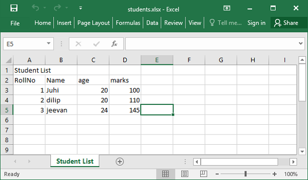 Excel 应用程序