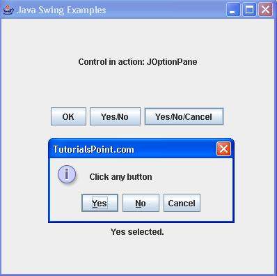 Swing JOptionPane