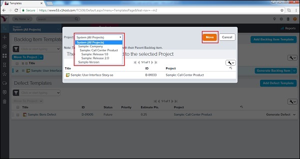 Move to Project