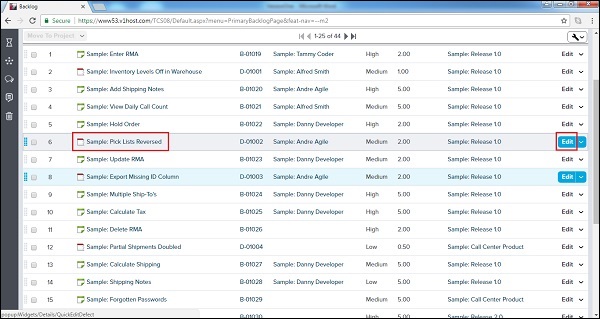 Sample Pick Lists Reversed