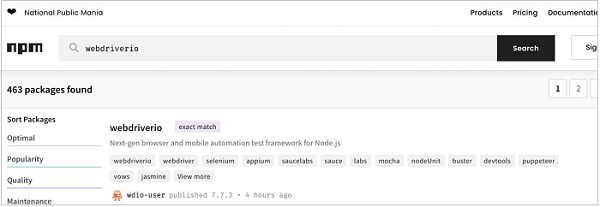 WebdriverIO Page