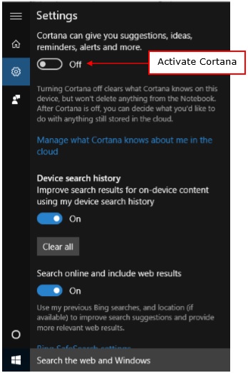 激活 Cortana