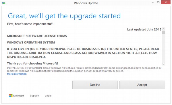 Microsoft 的许可条款