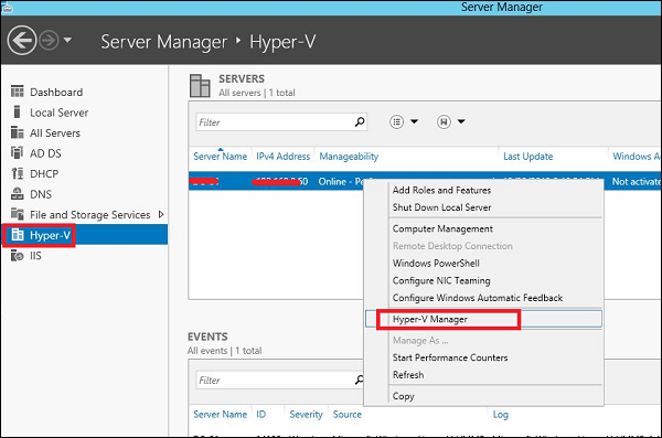 点击 Hyper-V